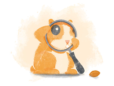 Curious hamster illustration found glass hamster illustration magnifying not peanut search textured