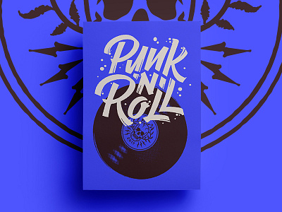 Punk'n'roll Lettering logo custom identity leaves lettering logo logomark mark punk skull type