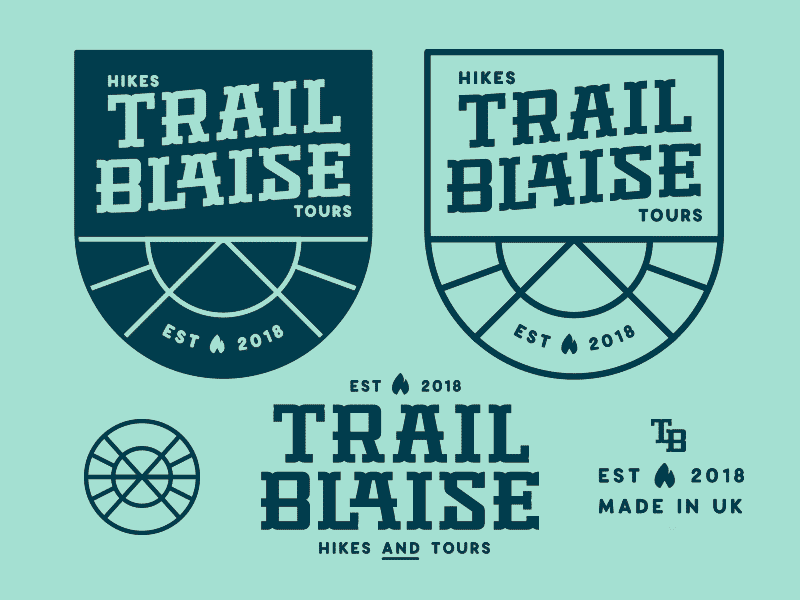 Trail Blaise unused logo concept camp camping design hellsjells hiking identity logo mark outdoors tours trail trekking