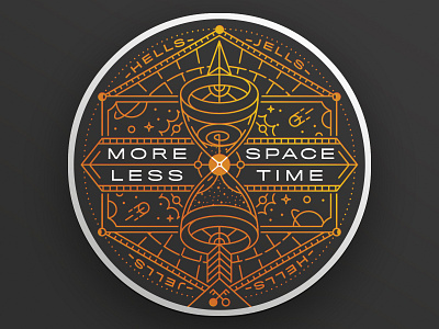 Sticker Idea for October arrow dark eyes flat golden halloween illustration monoline mule occult october space sticker stickermule symbol time