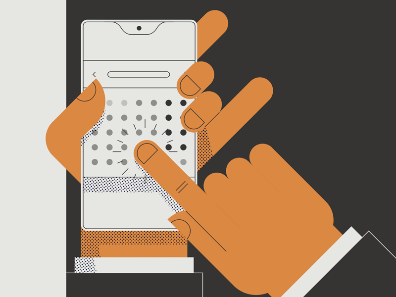 Geometric onboarding illustration - book a time