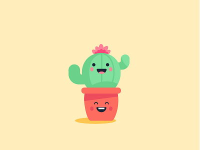 Couple Cacti cacti cactus couple flower green happy illustration plant pot vector