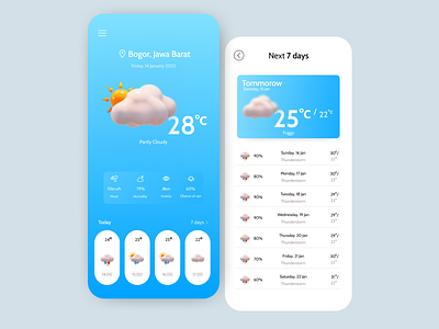 Weather Mobile App 3d app design forecast interaction interactive moon sun time typography ui vector weather weatherapp