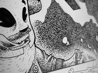 Whip's WIP black and white bw paper pen pointillism