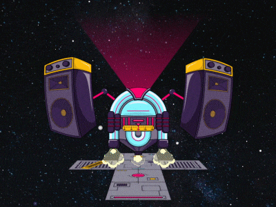 Interdimensional Jukebox - La Grange Rehab after effects amy winehouse animation galaxy illustration jukebox mashup motion design music song sound space zz top