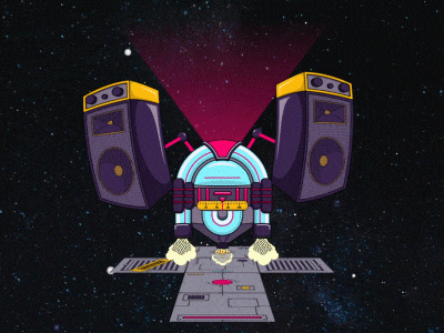 Interdimensional Jukebox - A Little Less Lucky after effects animation daft punk elvis elvis presley galaxy illustration jukebox mashup motion design music song sound space