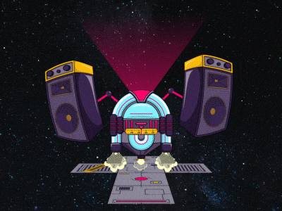 Interdimensional Jukebox - Without Romance after effects animation eminem galaxy illustration jukebox lady gaga mashup motion design music song sound space