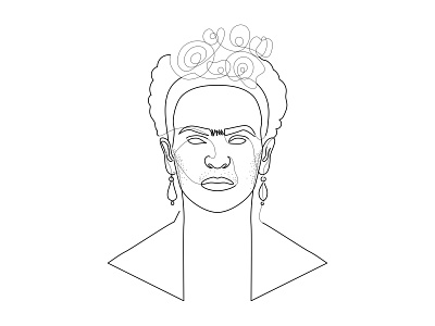 Frida Kahlo artist bw dotwork frida illustration kahlo pointillism single line spaghetti