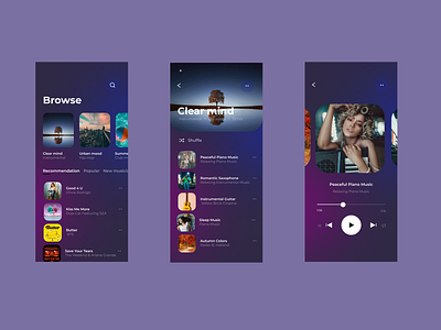 Re-creation of a music app interface app design music product design ui uiux