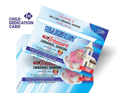 Child Dedication Invitation Card branding design graphic design illustration typography