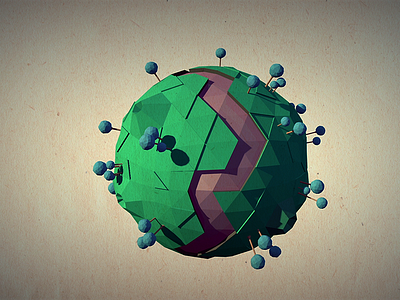 Planet c4d lowpoly planet tree