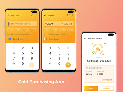 Gold Purchasing App app payment experience ui ux