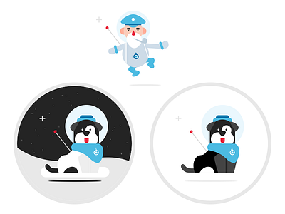 Shackleton Spacexplore Team captain free throw icon illustration moon sled dog space stickers