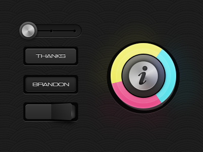 Thanks and Dark UI buttons icons interface slider ui