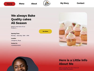My personal Cake website cake color gradient homepage typography ui ux