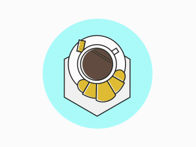 Jobs in Motion coffee croissant food jobs line icon motion design store