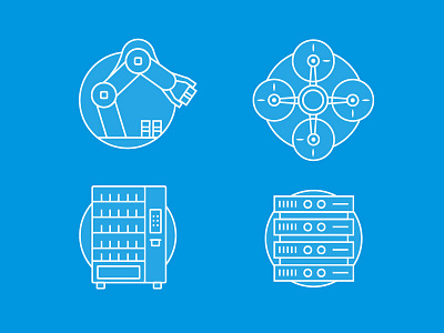 Navicons 04 blue data drone flat icon illustration industry iot line icons retail ui vending machine
