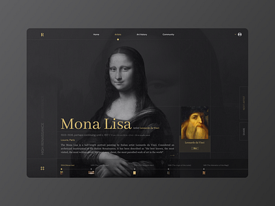 Landing page concept app concept design figma louvre mona lisa monalisa renaissance ui ux web web design