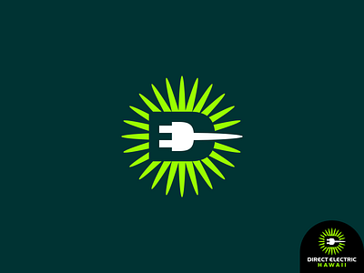 DIRECT ELECTRIC HAWAII - Monogram Logo branding creaziz design electric energy identity logo monogram monogram logo rebrand redesign solar sun