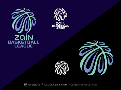 Zain Basketball League Logo basketball branding creaziz design graphic design identity league logo logodesign rebrand redesign ui zain