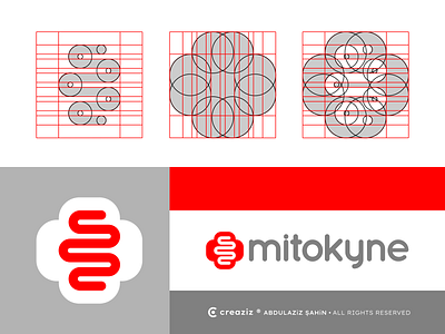 mitokyne Logo biotech branding creaziz design grid identity logo mitokyne monogram rebrand redesign ui vector