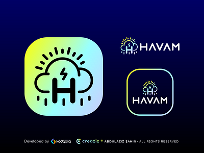 HAVAM Logo Visual app branding creaziz design developer graphic design havam identity kodgaraj logo logos ui vector weather