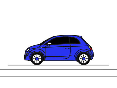 Fiat 500 500 adobe adobedraw car draw fiat fiat500 illustration line