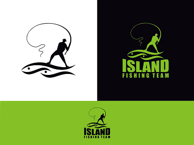 Island Fishing Team / Logo branding fish fisherman fishing identity island logo team