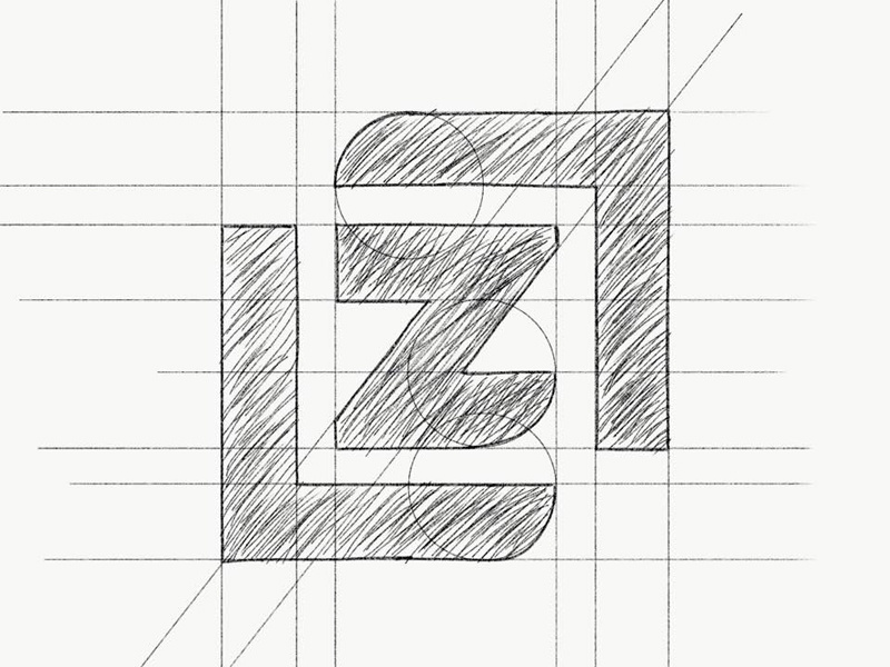 LZ Logo Monogram Sketch by creaziz on Dribbble