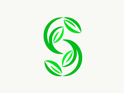 S NATURE garden green leaf leaves letter logo nature plant s