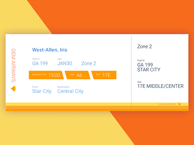 DailyUI 024: Boarding Pass