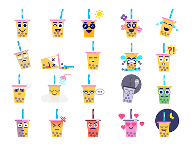 Bubble Tea Emoticons