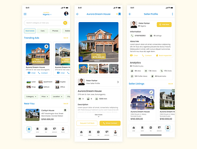 Real Estate App UI Design app ui mobile app ui real estate real estate ui ui ui ux ui ux design