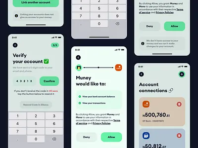 Muney Mobile App Screens app banks clean design fintech icon invite logo muney nigeria sweet ui ux vector