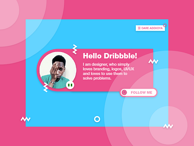 My First Dribbble Shot design dribbble firstshot new nigeria profile ui userinterface