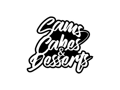 Sams Cakes bakery brand branding cake dark dessert identity lettering process typography white wip