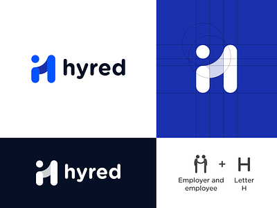 (Unused Logo) Hyred branding design flat grid icon invite logo vector