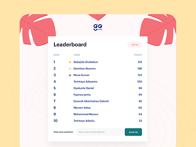 Referral Leaderboard challenger clean leaderboard product ui users web