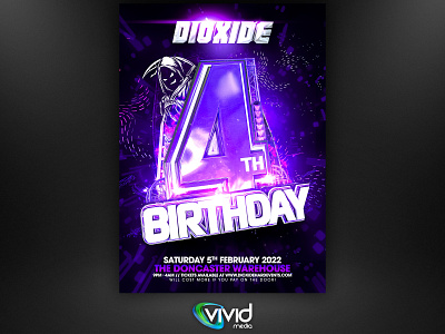 Dioxide Events 4th Birthday Flyer Artwork design flyer graphic design print