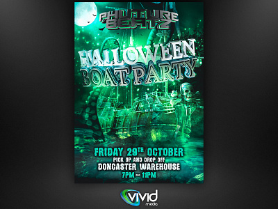 Phuture Beatz Halloween Boat Party Flyer design flyer graphic design print
