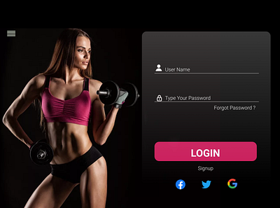 Login UI/UX ( Ladies GYM-Premium Member Account) app branding design landin ui ux