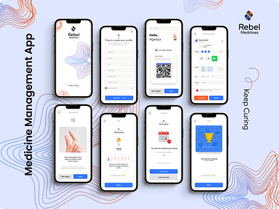 Rebel Medicines - A Medicine Tracking & Management App app branding cure design fit graphic design health icon illustration logo management medicine typography ui ux vector web design