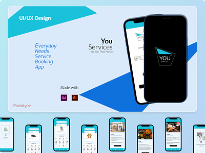 An Everyday Service App - You Services app booking app design graphic design icon illustration mobile service app typography ui ux vector web app