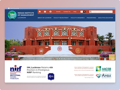 IIM Lucknow Website Redesign adobe illustrator adobe xd branding design icon iim iim lucknow illustration logo personal project redesign typography ui ux vector web web design
