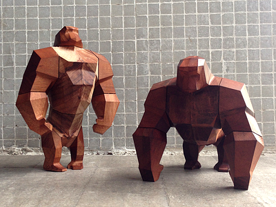 The Simian - Poses animal ape character design simian toy wood