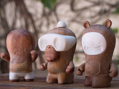 Güri Wood Series character design resin toy wood