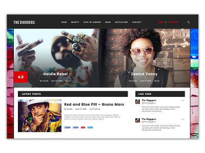 Digggers - Website Design design rap reviews ui user interface ux web web design website