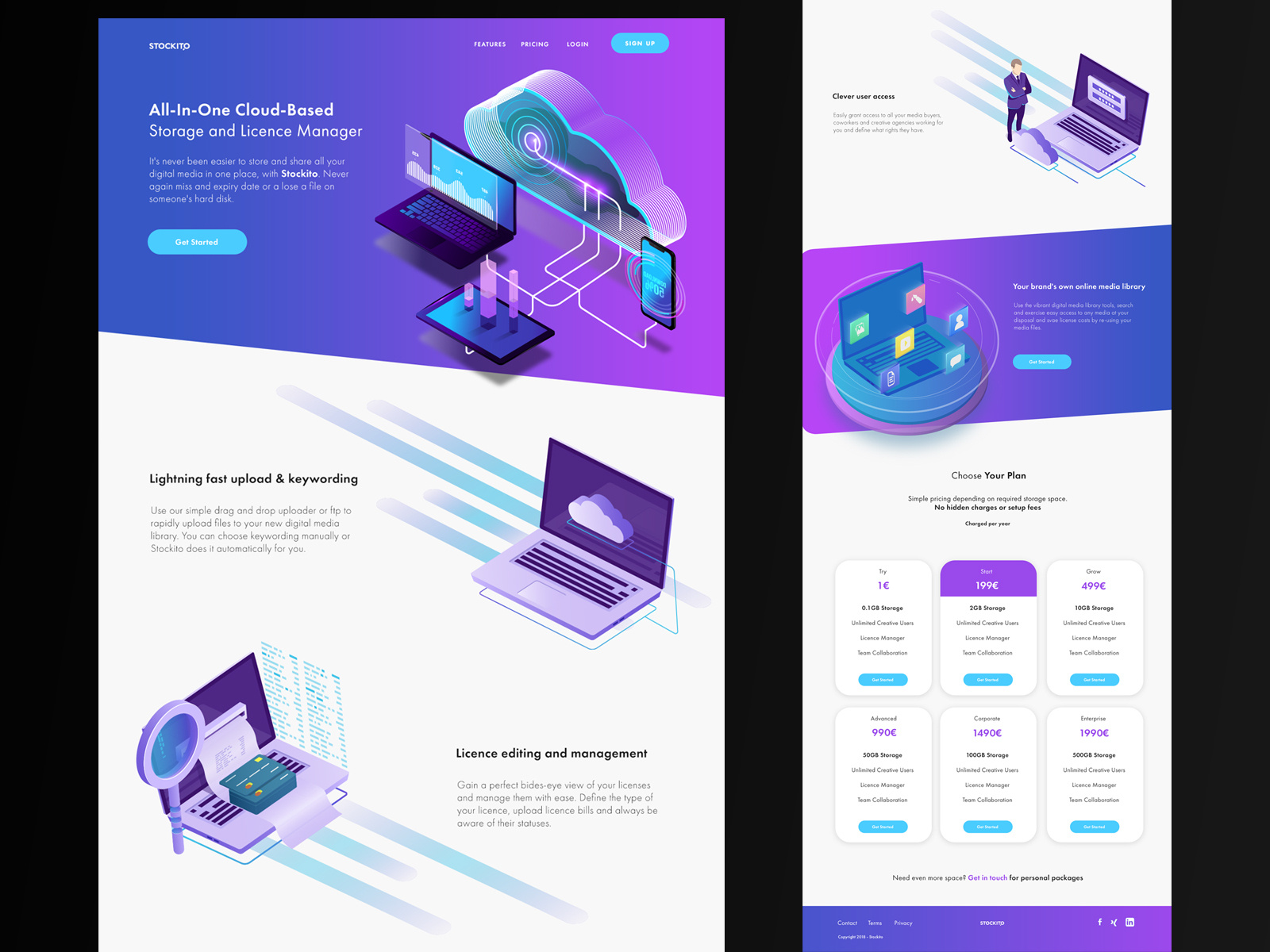 Cloud Storage site by Lab13 on Dribbble
