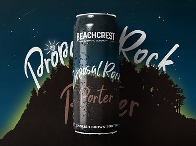 Beachcrest Brewing: Proposal Rock Porter beach beer beer label brewery craft beer design graphic design illustration package design packaging
