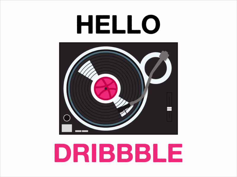 Dribbble Turntable debut music old school technics turntable vinyl